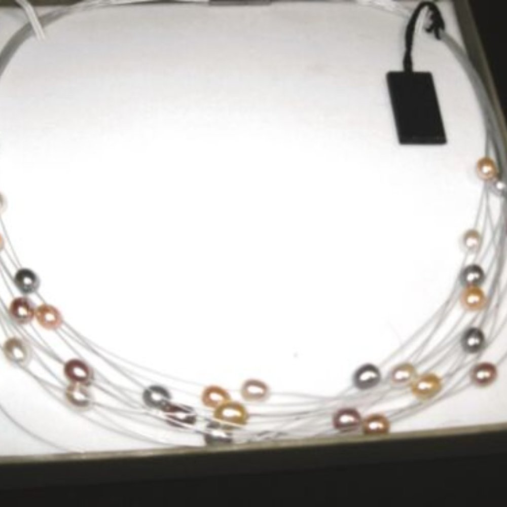 Honora Multi Strand Multi Colored 18" Fresh Water Pearl Choker Necklace